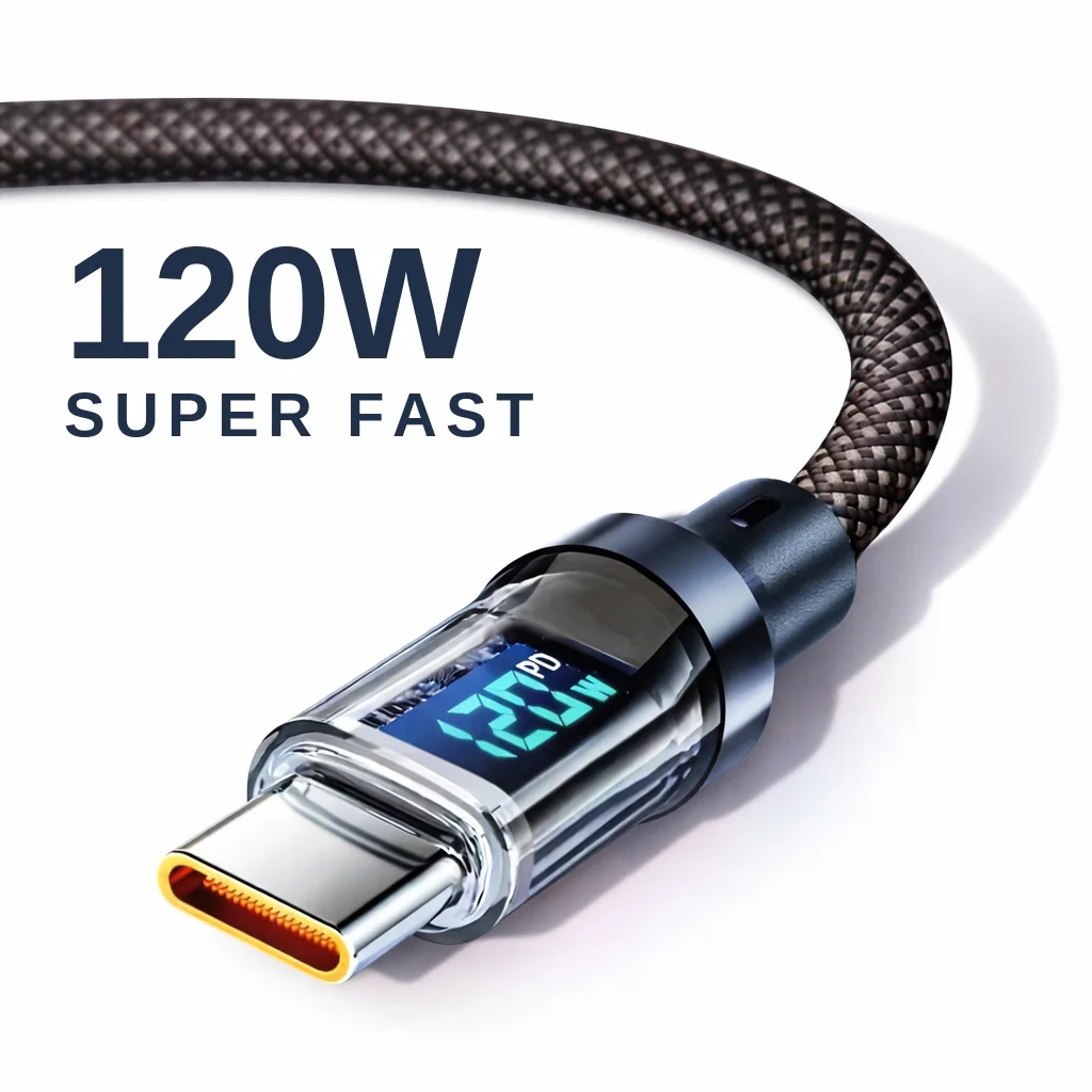 100W 120W USB C 케이블 고속 충전 케이블(LED 디스플레이  실물 1