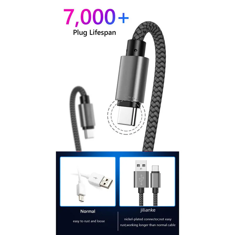 나일론 데이터 케이블 고속 충전기 USB A-유형 C 충전 케이블 화웨이 실물 3