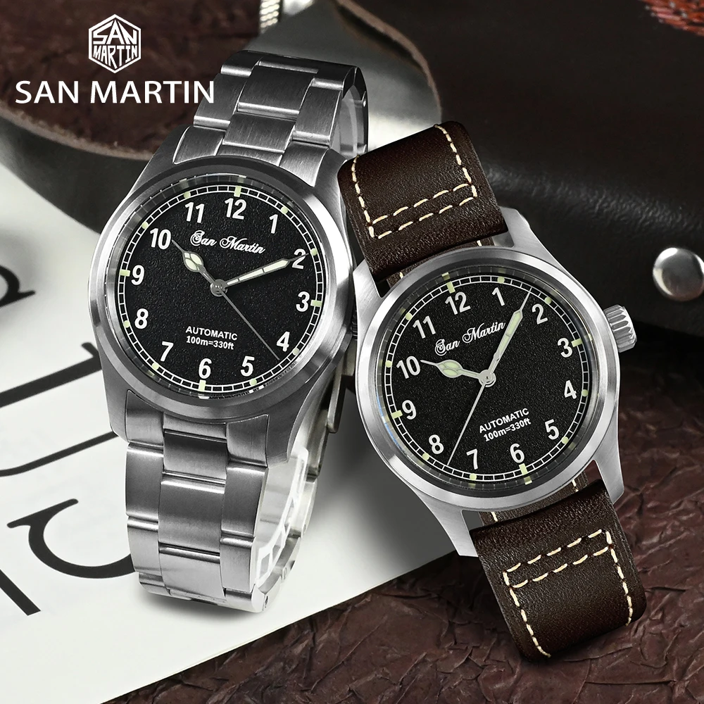 산 마틴 심플 남성용 시계 37mm 파일럿 Miyota 8215 클래식  실물 1