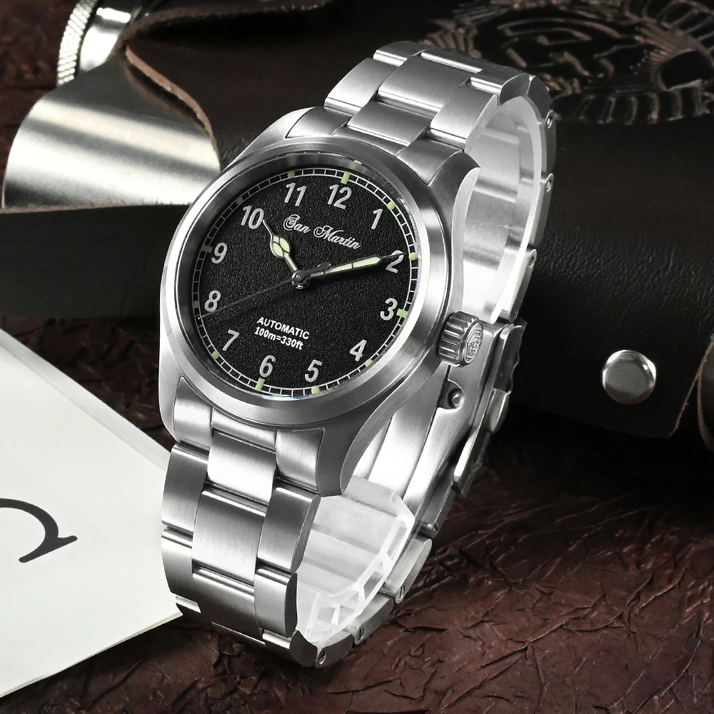 산 마틴 심플 남성용 시계 37mm 파일럿 Miyota 8215 클래식  실물 3