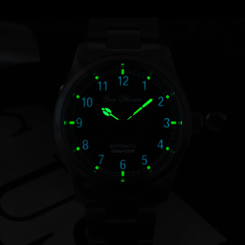 산 마틴 심플 남성용 시계 37mm 파일럿 Miyota 8215 클래식  실물 5