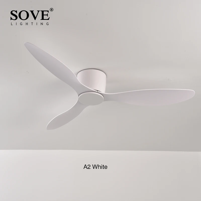 SOVE 모던 화이트 로우 플로어 DC 모터 30W 천장 선풍기 (리모컨 실물 5