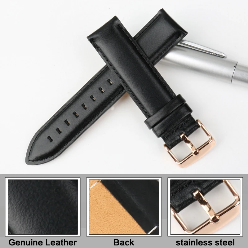 MAIKES 품질 정품 가죽 시계 밴드 13mm 14mm 16mm 17m 실물 2