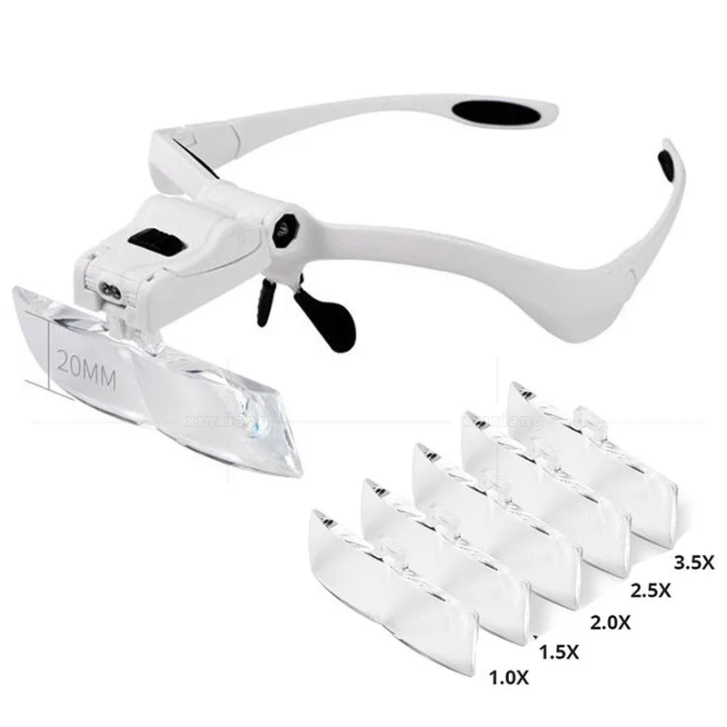 헤드 밴드 LED 돋보기, 1.0X, 1.5X, 2.0X, 2.5X, 3 실물 1